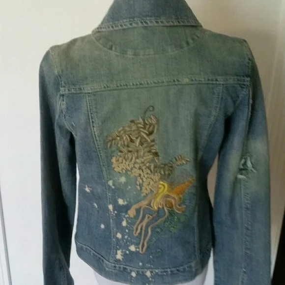 Vanilla Star Denim Embroidered Jacket EUC size L - Picture 2 of 8